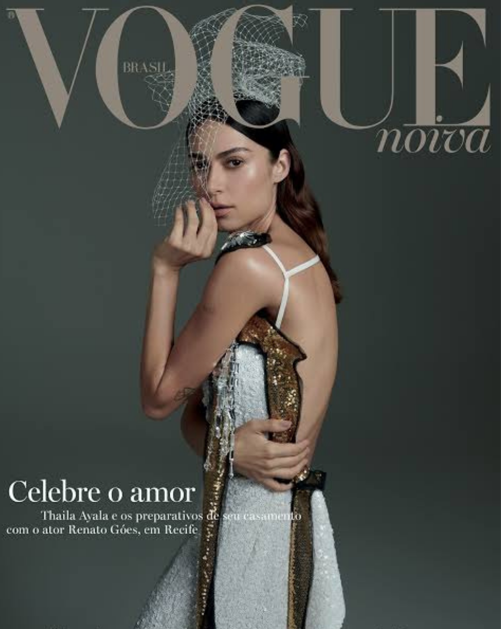 Revista Vogue Noivas - Capa com Thaila Ayala com Voilette Graciella Starling - Alta chapelaria 